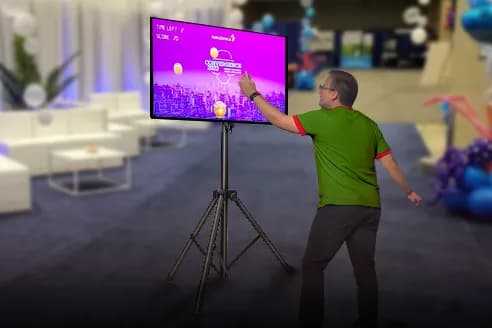 Move and Pick motion game at a booth