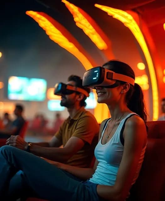 Guest in a VR headset at an event