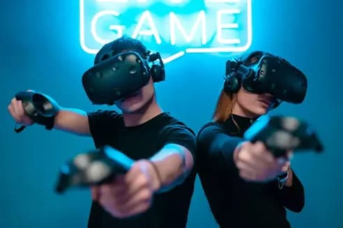 VR game pod at an exhibition
