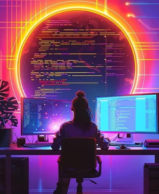 Generative creative coding visual on a large screen