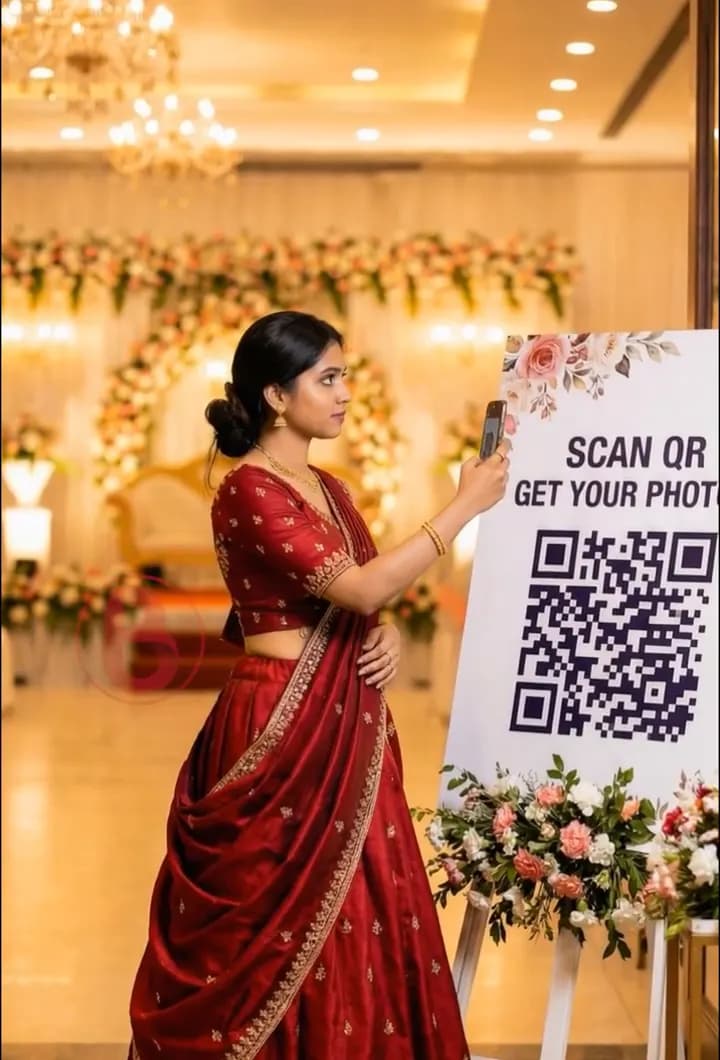 Guest scanning a QR code to receive event photos