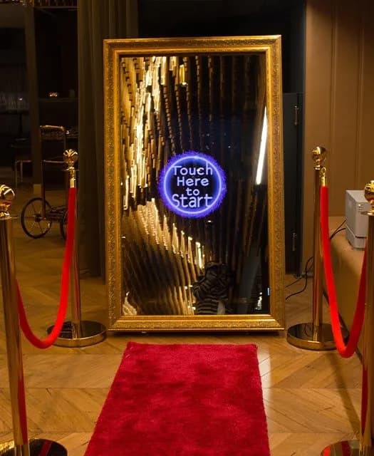 Magic mirror photo booth at an event